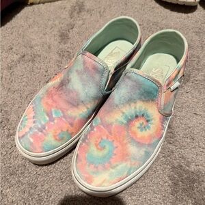 Vans Slip-On Sneakers - Pastel Tie-Dye Pink Blue Mint